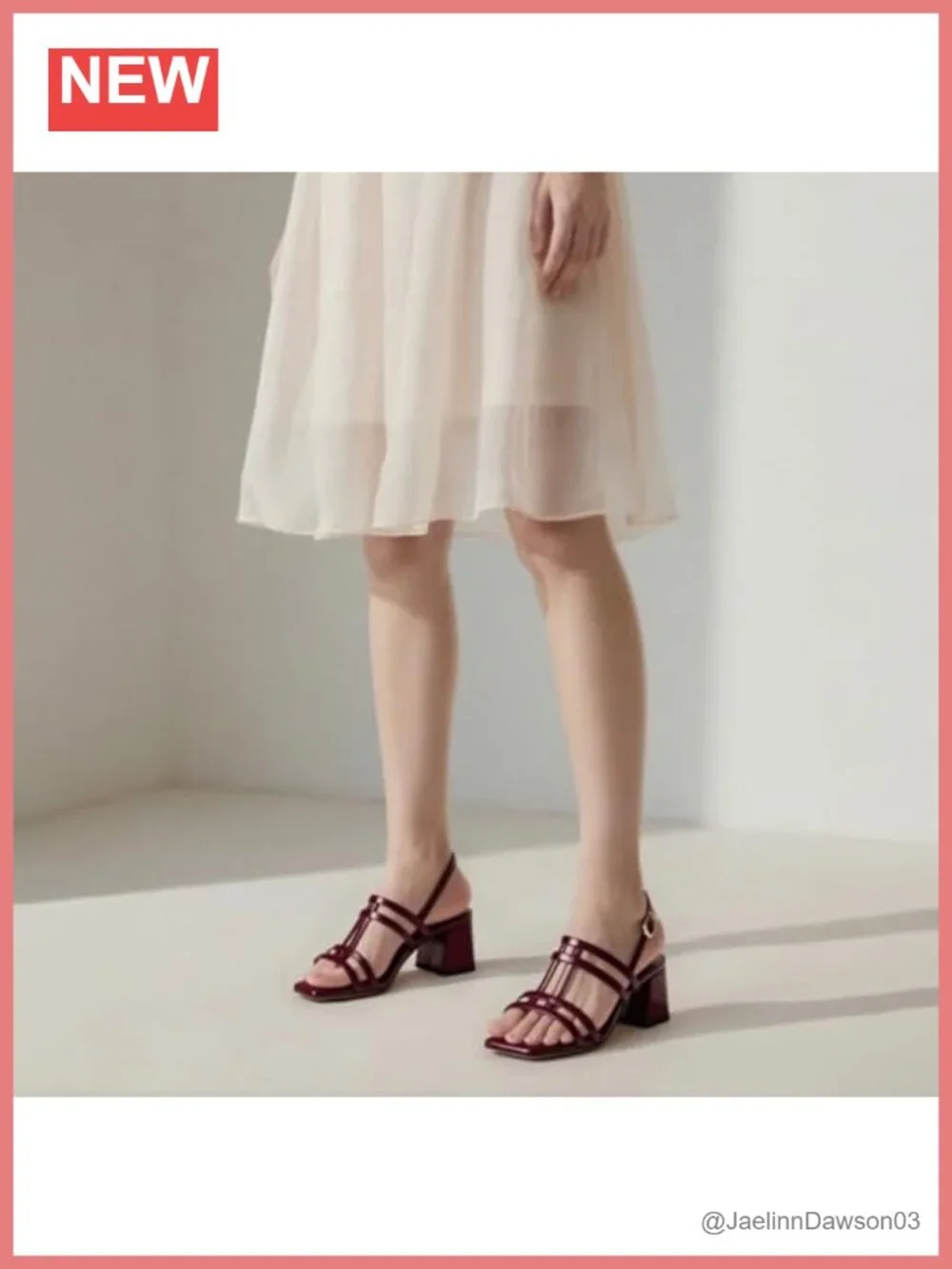 Women Square Open Toe Ankle Strap 2 Inch Low Heel Strappy Sandals